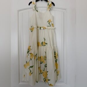GB Girls Yellow Floral Cream Dress